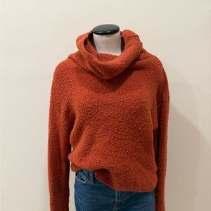 Free People Warm Rust Cowl Neck Sweater